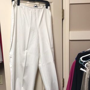 Eileen Fisher white ankle pant